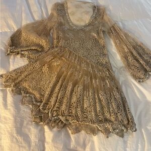 Elegant Cream With Gorgeous Details Dress-Luxurious and Beautiful